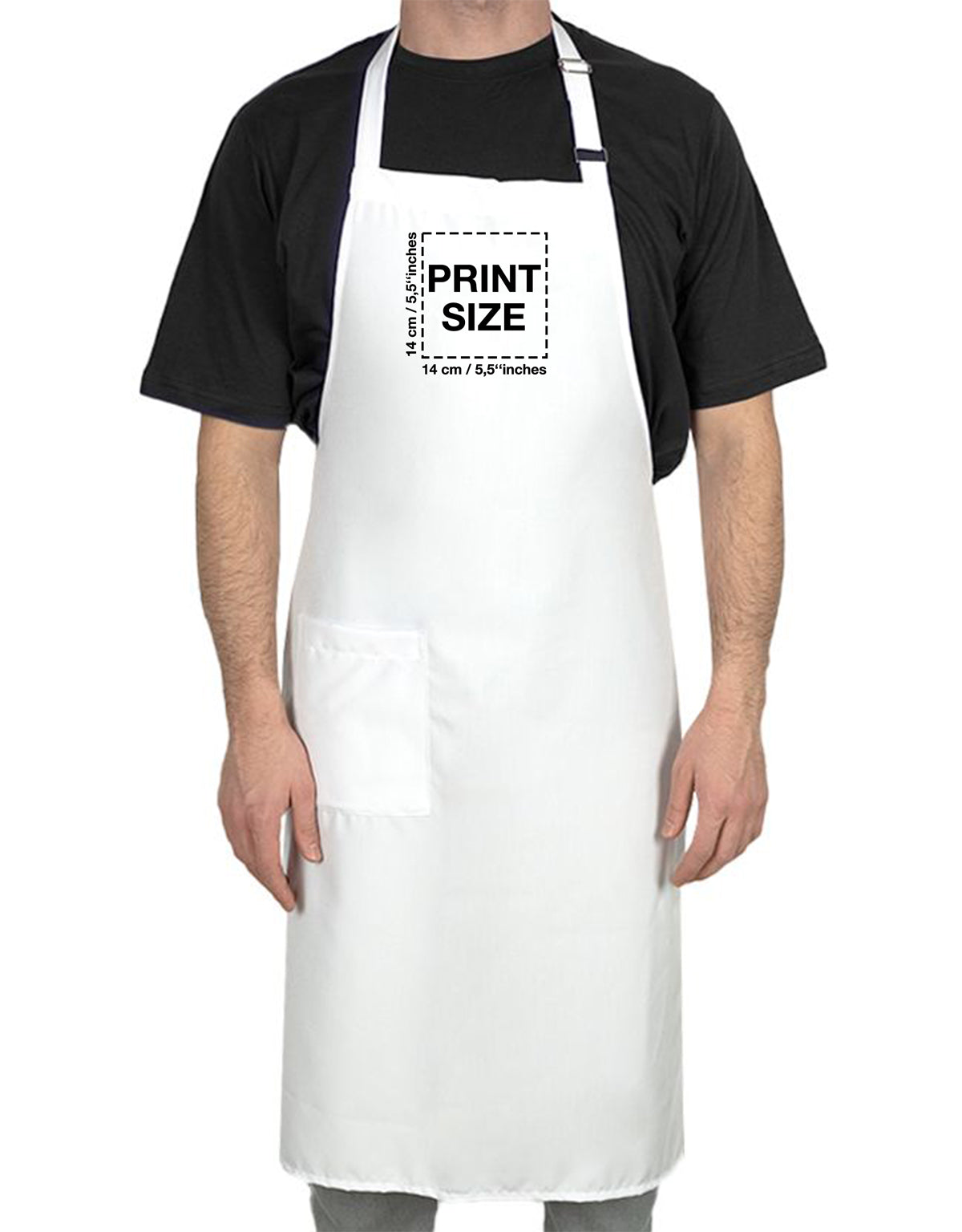 Kitchen Apron - White Adjustable (Customizable)