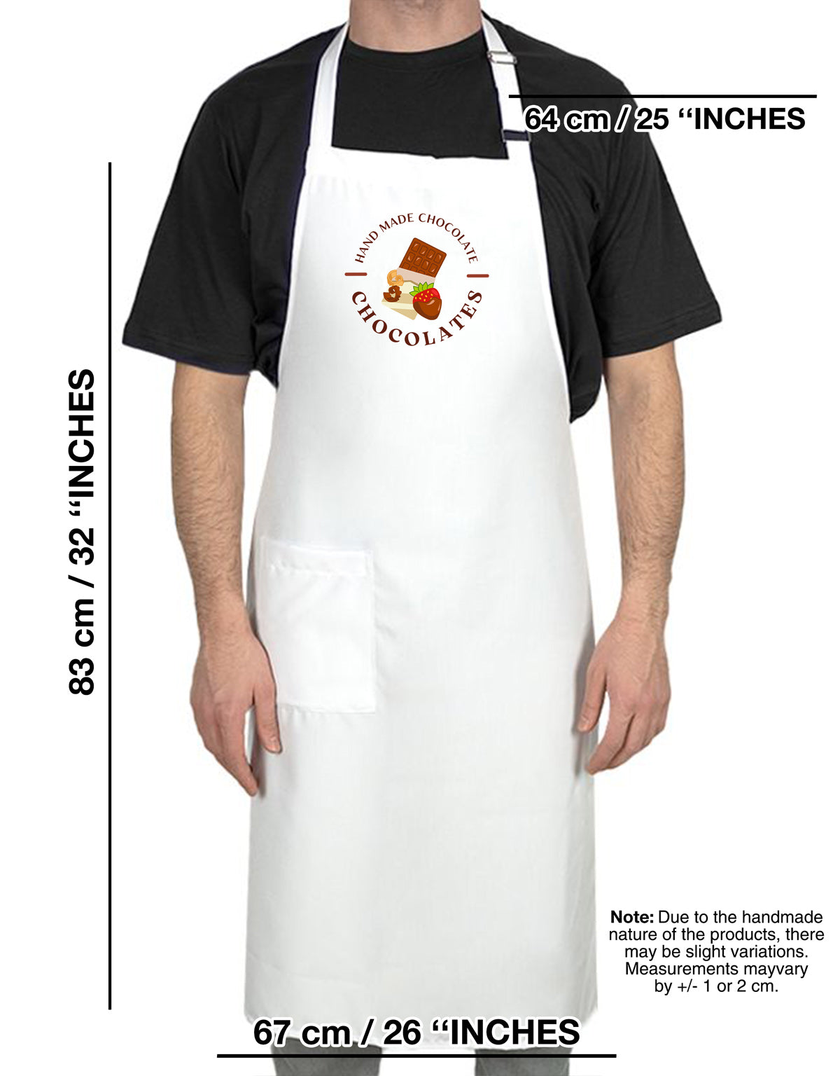 Kitchen Apron - White Adjustable (Customizable)