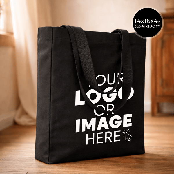 Custom Black Canvas Tote Bag – Personalized & Wholesale - Pamusan.com