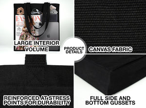 Custom Black Canvas Tote Bag – Personalized & Wholesale - Pamusan.com