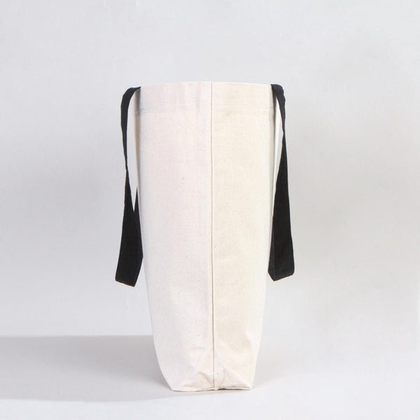 Custom Canvas Beach Tote Bag with Black Handles – 19" × 16" × 4" (48 × 41 × 10 cm) – 10 oz Cotton - Pamusan.com