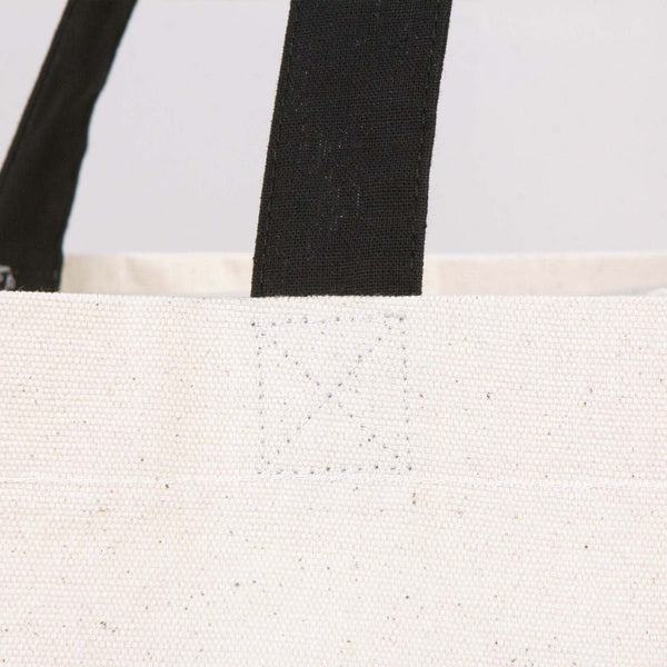 Custom Canvas Beach Tote Bag with Black Handles – 19" × 16" × 4" (48 × 41 × 10 cm) – 10 oz Cotton - Pamusan.com