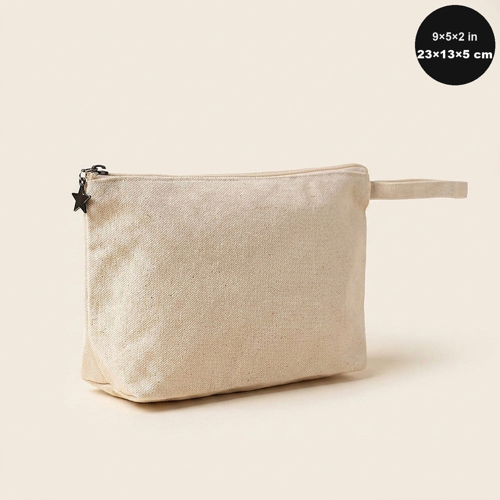 Custom Canvas Clutch Pencil Case with Star Zipper Pull – 9"x5"x2" - Pamusan.com