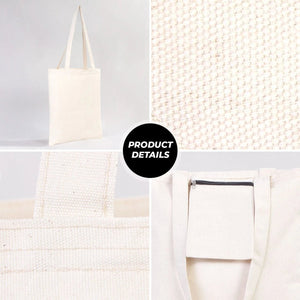 Custom Canvas Purse Natural - 14" x 16" (35x40 cm) - 10 oz - Pamusan.com