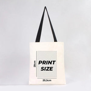 Custom Canvas Purse with Black Handles - 14" x 16" (35x40 cm) - 10 oz - Pamusan.com