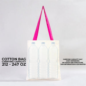 Custom Canvas Purse with Fuchsia Handles - 14" x 16" (35x40 cm) - 10 oz - Pamusan.com