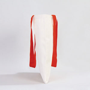 Custom Canvas Purse with Red Handles - 14" x 16" (35x40 cm) - 10 oz - Pamusan.com