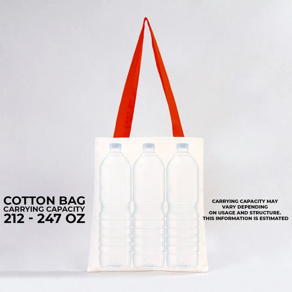 Custom Canvas Purse with Red Handles - 14" x 16" (35x40 cm) - 10 oz - Pamusan.com