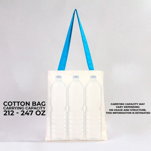 Custom Canvas Purse with Turquoise Handles - 14" x 16" (35x40 cm) - 10 oz - Pamusan.com