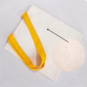 Custom Canvas Purse with Yellow Handles - 14" x 16" (35x40 cm) - 10 oz - Pamusan.com