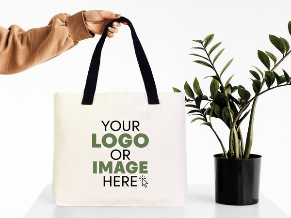 Custom Canvas Tote Bag with Logo – 18"W x 14"H x 3"L | Wholesale Promotional Bags - Pamusan.com
