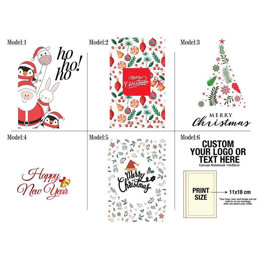 Christmas Tree Notebooks, 6" × 8" (15 × 20 cm) Personalize with Your Logo or Text - Pamusan.com