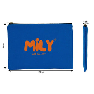 Custom Clutch Canvas Zippered Bag - 10" x 7" (25x18 cm) Saxe Blue - 10 oz - Pamusan.com