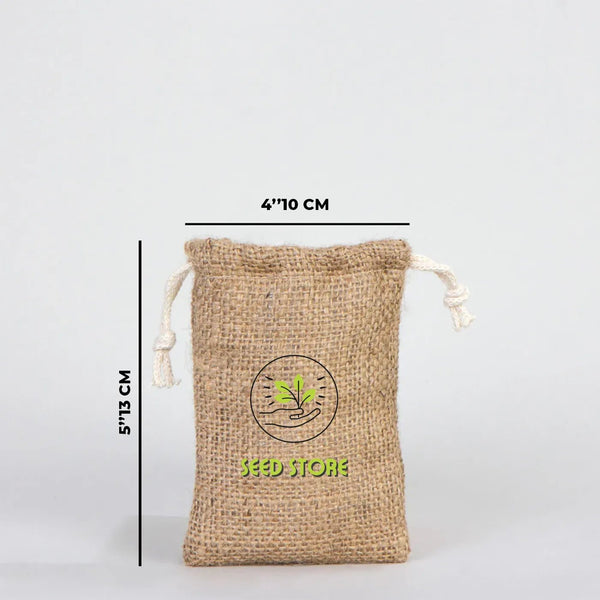 Custom Coffee Burlap Drawstring Bags - 100% Natural Jute (4"W x 5"H) - Pamusan.com