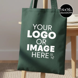 Custom Cotton Bag - 14" x 16" (35x40 cm) Green - 6 oz - Pamusan.com