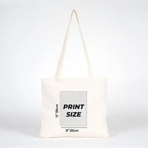 Custom Cotton Shoulder Tote Bag – 14" × 12" (35 × 30 cm) – Natural 4 oz - Pamusan.com