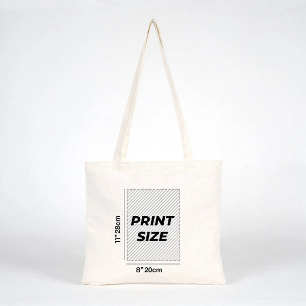 Custom Cotton Shoulder Tote Bag – 14" × 12" (35 × 30 cm) – Natural 4 oz - Pamusan.com