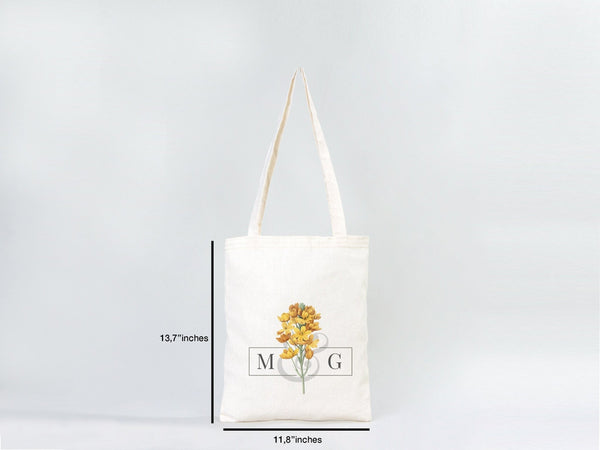 Custom Cotton Tote Bag 12"W x 14"H Personalized Shoulder Totes, Promotional Tote Bag - Pamusan.com