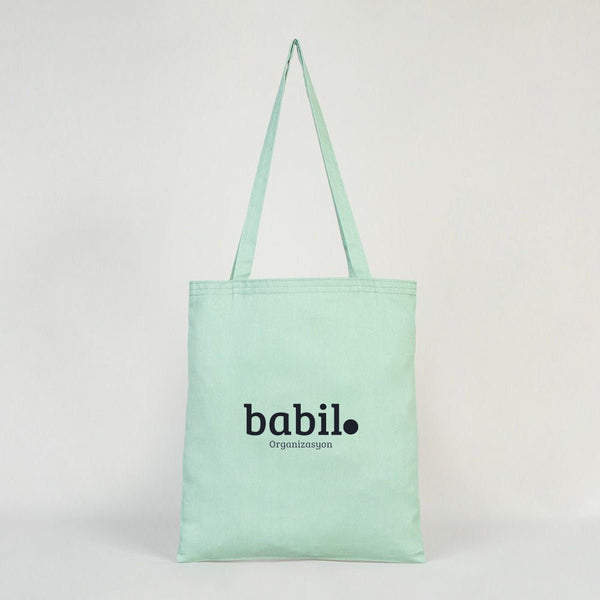 Custom Cotton Tote Bag – 14" x 16" (35 × 40 cm) Mint Green - 6 oz - Pamusan.com