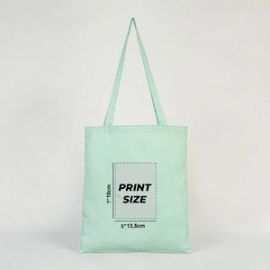 Custom Cotton Tote Bag – 14" x 16" (35 × 40 cm) Mint Green - 6 oz - Pamusan.com