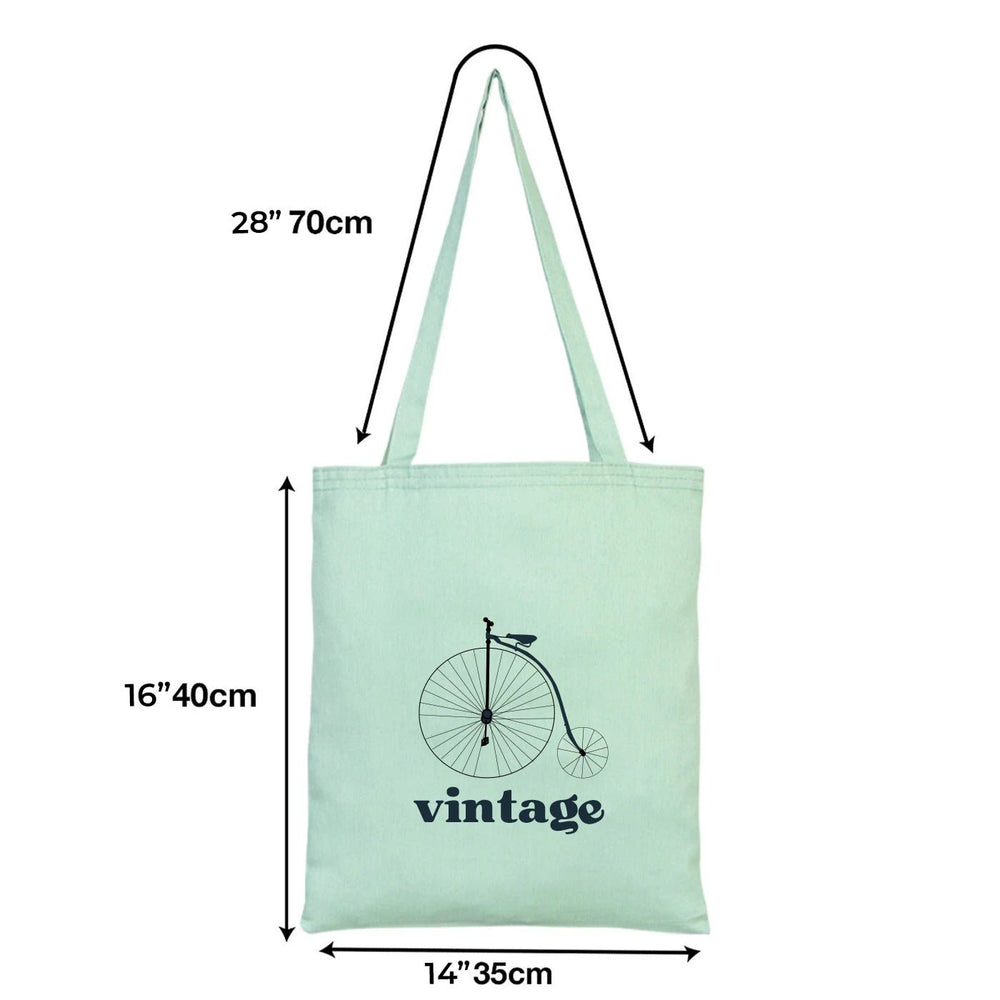 Custom Cotton Tote Bag – 14" x 16" (35 × 40 cm) Mint Green - 6 oz - Pamusan.com