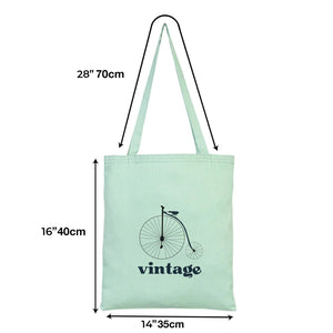 Custom Cotton Tote Bag – 14" x 16" (35 × 40 cm) Mint Green - 6 oz - Pamusan.com