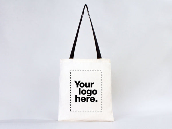 Custom Cotton Tote Bag 14"x16" with Black Handles – Personalized Logo & Promotional Bag - Pamusan.com