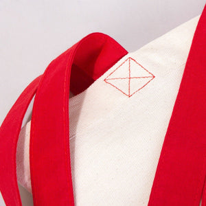 Custom Cotton Tote Bag – 16" × 14" (40 × 35 cm) – Red Handles - Pamusan.com