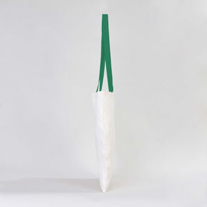 Custom Cotton Tote Bag – Green Handles – 14" × 16" (35 × 40 cm) – 4 oz - Pamusan.com