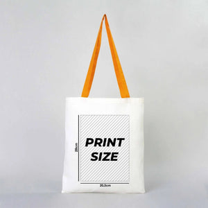 Custom Cotton Tote Bag – Mustard Handles – 14" × 16" (35 × 40 cm) – 4 oz - Pamusan.com