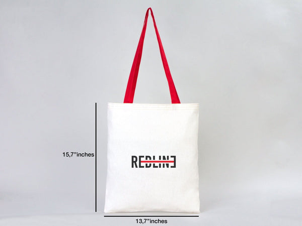 Custom Cotton Tote Bag with Red Handles – 14"x16" Personalized Logo Bag - Pamusan.com