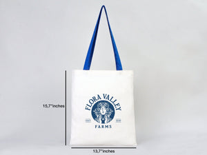 Custom Cotton Tote Bag with Saks Blue Handles – 14"x16" Eco - Friendly Logo Bag - Pamusan.com