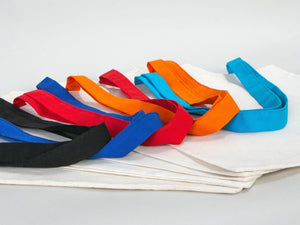 Custom Cotton Tote Bag with Saks Blue Handles – 14"x16" Eco - Friendly Logo Bag - Pamusan.com