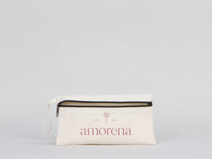 Custom Fabric Pencil Case – 8"x4" White Cotton Zippered Pouch | School & Cosmetic Bag - Pamusan.com