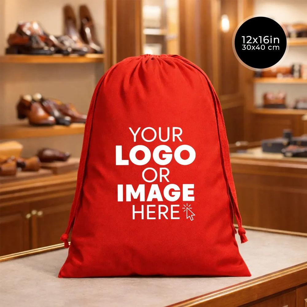 Custom Fabric Pouch Red - 12" x 16"(30 cm x 40 cm) - 4 oz - Pamusan.com