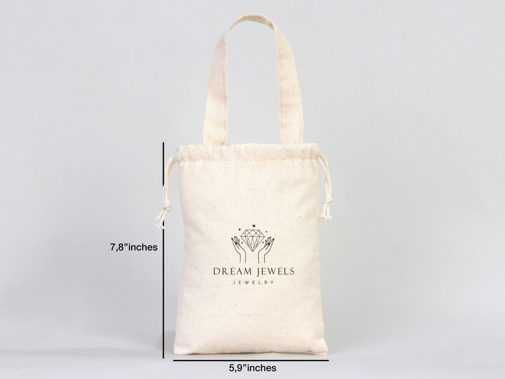 Custom Favor Bags 6"W x 8"H (15,5 cm x 20 cm) Party Favor Bags Muslin Bags Drawstring & Handle Party Favor Bags , Cotton Gift bags - Pamusan.com