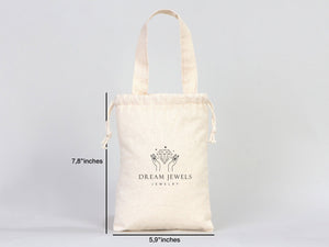 Custom Favor Bags 6"W x 8"H (15,5 cm x 20 cm) Party Favor Bags Muslin Bags Drawstring & Handle Party Favor Bags , Cotton Gift bags - Pamusan.com