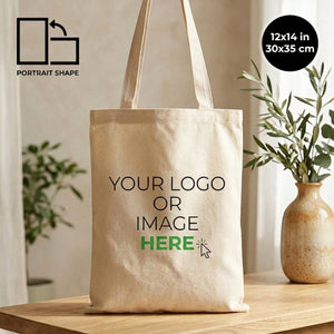 Custom Tote Bag 12"x14" With Logo – with logo print, styled – Pamusan.com