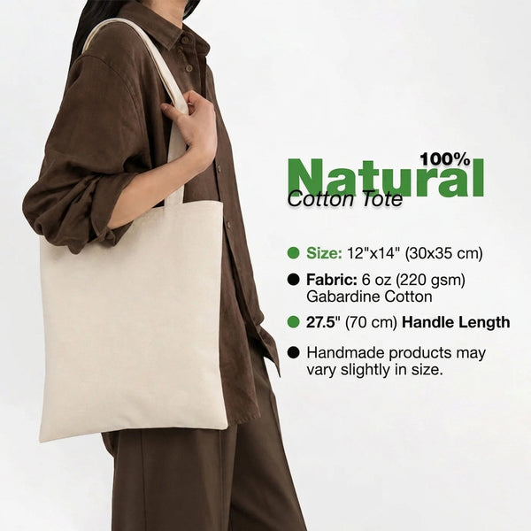 Custom Tote Bag 12"x14" With Logo – 100% natural cotton specifications – Pamusan.com