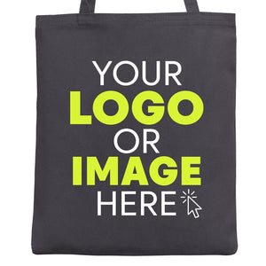 Custom Gray Cotton Tote Bag 14"x16" – Eco - Friendly Personalized Logo, Gift & Promotional Bag - Pamusan.com