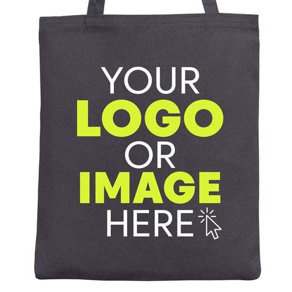 Custom Gray Cotton Tote Bag 14"x16" – Eco - Friendly Personalized Logo, Gift & Promotional Bag - Pamusan.com