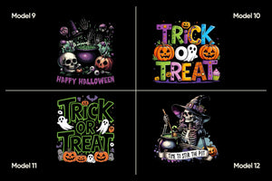 Custom Halloween Tote Bags – Personalized Black Cotton Trick - or - Treat 12 Designs - Pamusan.com