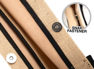 Custom Jute Tote Bag 14" x 16" x 4" Bulk Eco - Friendly Bag with Black Handles - Pamusan.com