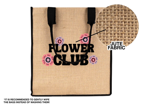Custom Jute Tote Bag 14" x 16" x 4" Bulk Eco - Friendly Bag with Black Handles - Pamusan.com