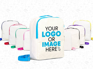 Custom Kids Canvas Backpack - 10"W x 13"H x 4"L (25 x 32 x 10 cm) Personalized School Bag for Boys and Girls | Child's Name - Pamusan.com