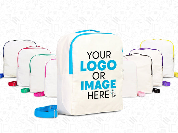 Custom Kids Canvas Backpack - 10"W x 13"H x 4"L (25 x 32 x 10 cm) Personalized School Bag for Boys and Girls | Child's Name - Pamusan.com