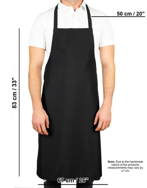 Custom Kitchen Apron with Logo – Black Adjustable Chef Apron with Pocket, 175 g/m² Poly-Viscose - Pamusan.com
