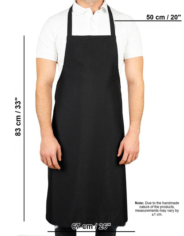 Custom Kitchen Apron with Logo – Black Adjustable Chef Apron with Pocket, 175 g/m² Poly-Viscose - Pamusan.com