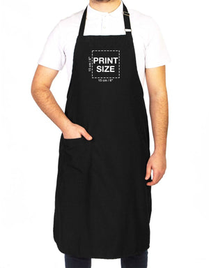 Custom Kitchen Apron with Logo – Black Adjustable Chef Apron with Pocket, 175 g/m² Poly-Viscose - Pamusan.com