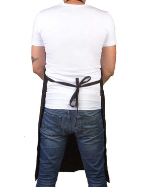 Custom Kitchen Apron with Logo – Black Adjustable Chef Apron with Pocket, 175 g/m² Poly-Viscose - Pamusan.com